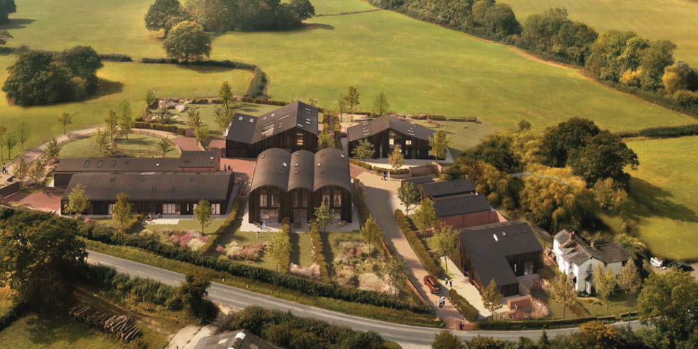 9 Net Zero SIP homes built at Hartdene Barns in Kent using Sips Eco Panels.